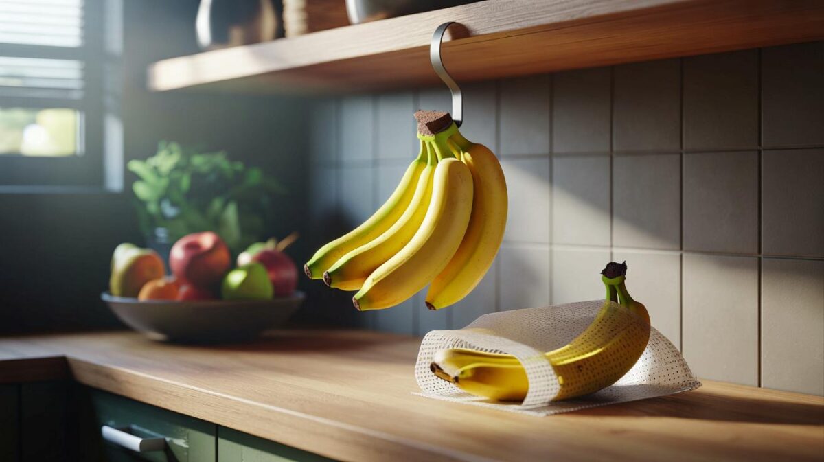 Bananen bleiben 26 Tage lang frisch und gelb, wenn Sie sie so in der Küche lagern